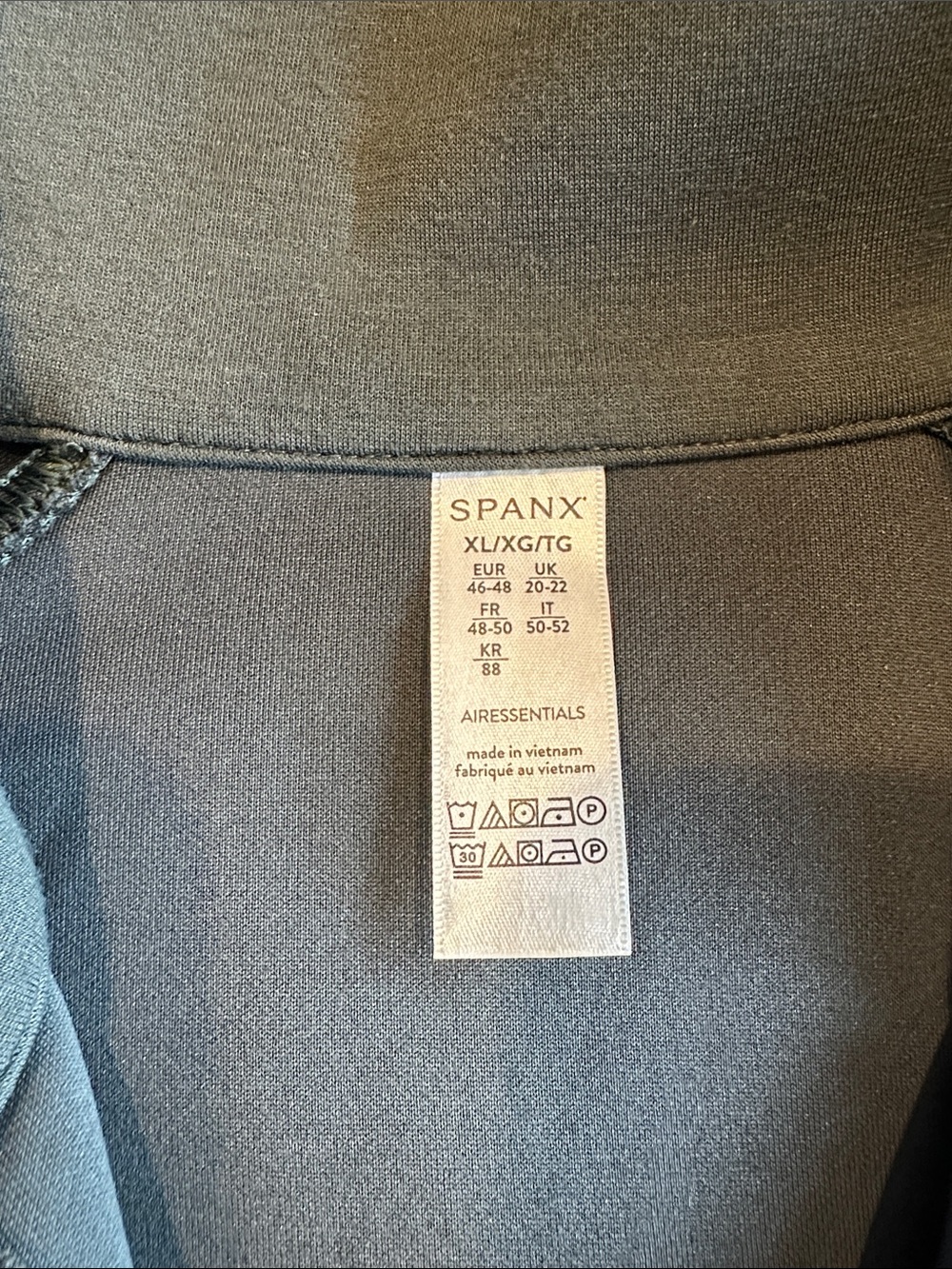 SPANX Air Essentials Olive Green Half-Zip Sweatshirt Hoodie - Picture 2 of 4